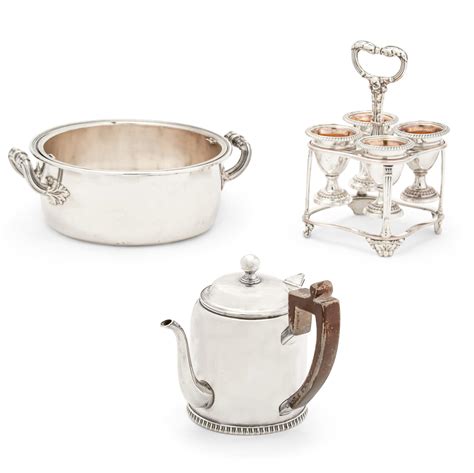 Lot - A three piece group of George III Old Sheffield plate tableware ...