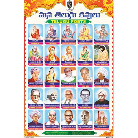 TELUGU POETS CHART SIZE 12X18 (INCHS) 300GSM ARTCARD