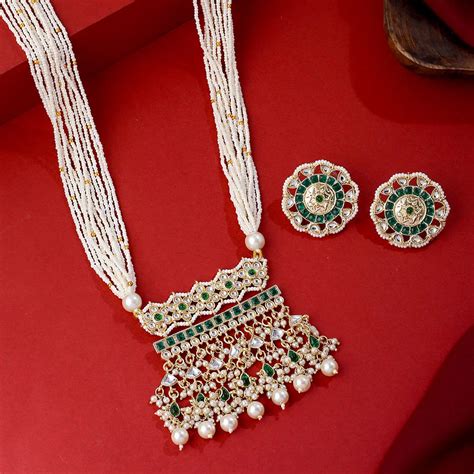 Yellow Chimes Jewellery Set for Women and Girls Traditional Kundan ...