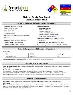 PDF-Material Safety Data SheetCobalt Carbonate MSDS
