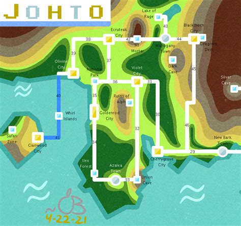 Pokemon Johto Map