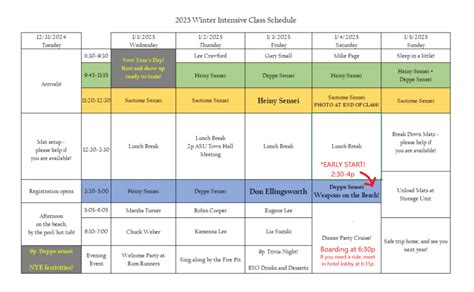 2025 Winter Intensive Schedule - ASU Winter Intensive