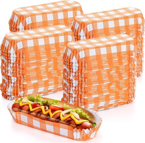 Amazon.com: Nicunom 500 Pcs Paper Hot Dog Trays 6 Inch, Small ...