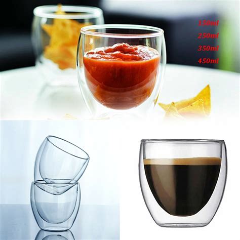 double wall glass cup Coffee Glass Mug heat resist... – Vicedeal