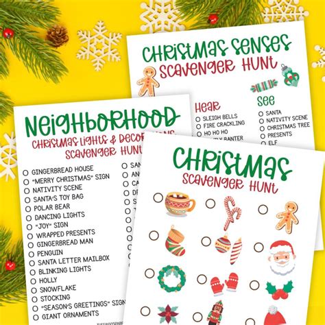 Free Printable Christmas Scavenger Hunts that Your Kids Will Love