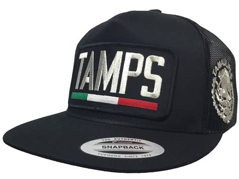 Buy Tamaulipas [TAMPS] Logo Federal 2 Logos All Silver HAT Black MESH ...