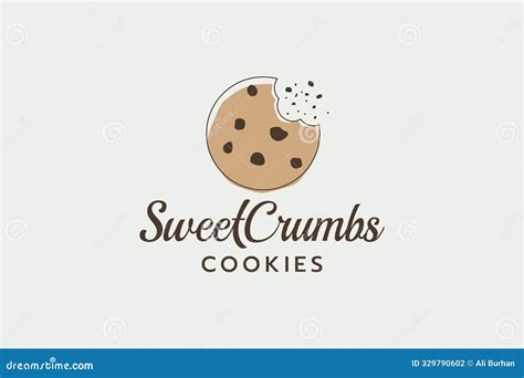 Sweet Crumbs Cookie Logo With A Bitten Cookie And Beautiful Lettering ...