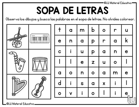 Sopas de letras para Infantil y Primaria - Imagenes Educativas