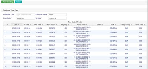 Employee Time Card in Payroll Software | User Manual