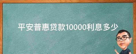 平安普惠贷款10000利息多少 - 业百科
