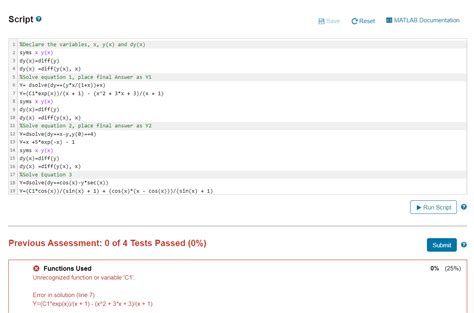 Solving First Order Differential Equations in MATLAB 的图像结果