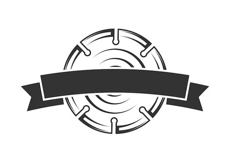 Circular saw with a ribbon isolated on a white background | Premium Vector