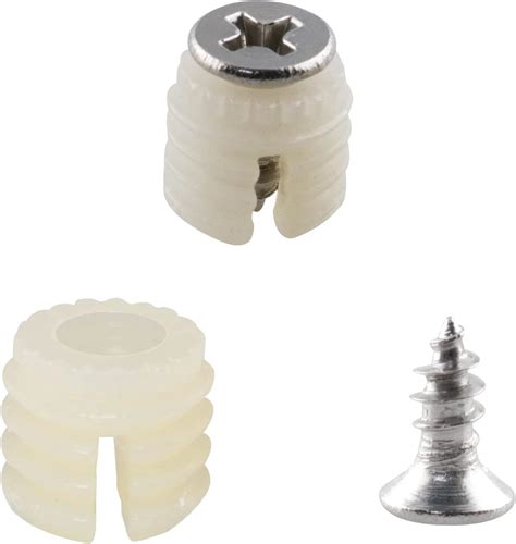 JianLing 50 Sets Plastic Hinge Dowel Inserts with Screws, 50pcs M4x9 ...