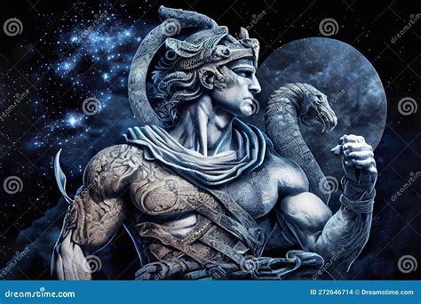 Ophiuchus Zodiac Sign - Serpent and Strong Man - Generative AI Stock ...