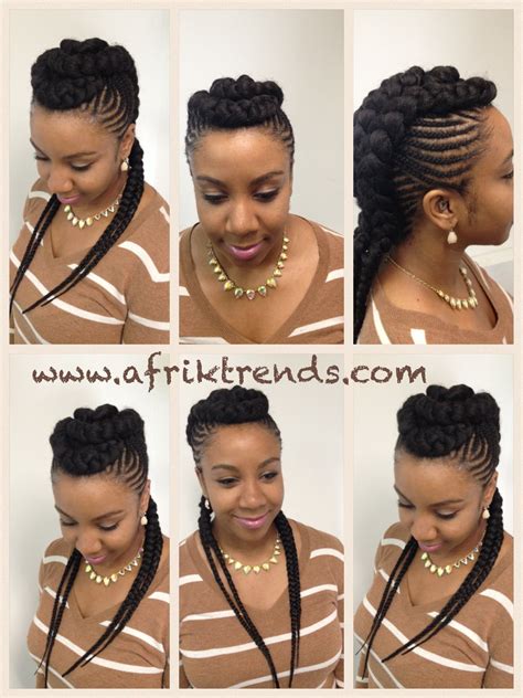 Feed in updo hairstyles | 3 goddess braids updo, Big cornrow updo ...