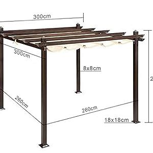 7 Star Decor Premium Retractable Aluminium Pergola Gazebo 10x10 ft ...