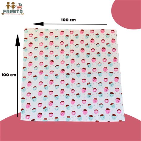 Fareto 100% Cotton Muslin Baby Swaddle Set, Printed Muslin Swaddle Wra ...