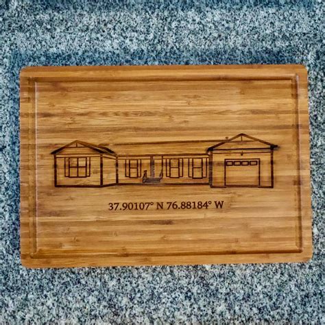 Wooden 16" x 11" Custom Home Tracing Engraved Cutting Board | Purpose ...