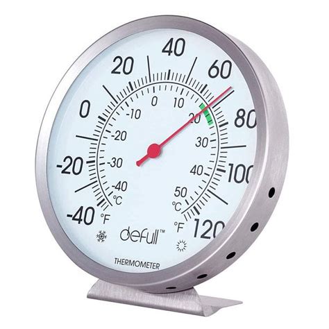 Indoor Outdoor Thermometer 5 inch Stainless Steel Wall Thermometer High ...