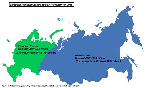 European and Asian Russia by size of economy in 2015 | China map, Map, Geography