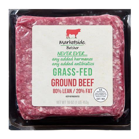 Marketside Butcher Grass-Fed Ground Beef, 80% Lean/20% Fat, 1 lb ...