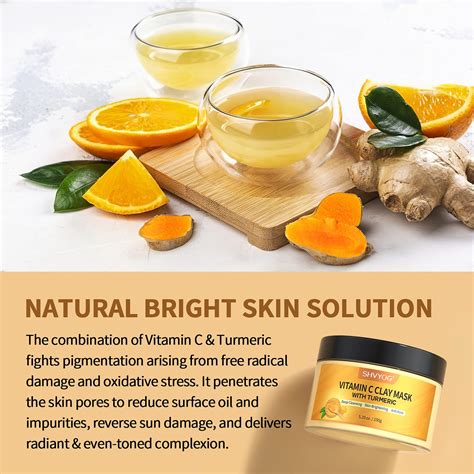 Buy Turmeric Vitamin C Clay Mask, SHVYOG Vitamin C Clay Facial Mask ...
