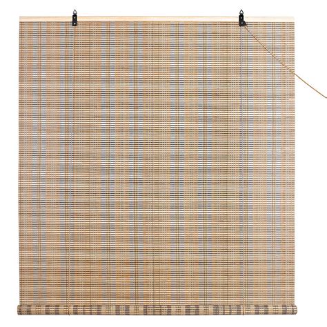 ABOUT SPACE Bamboo Curtains - W 4 ft x H 6 ft - Rope Mechanism Roll Up ...