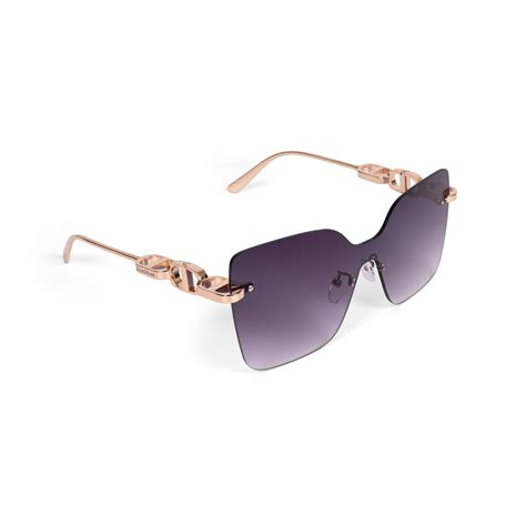 Mexico | Golden Black Rimless Oversize Sunglass – ZAADRAN