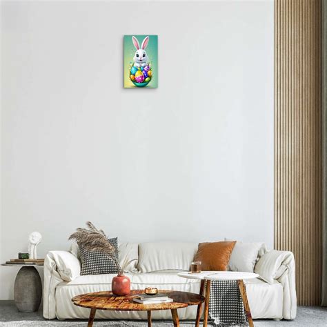 Buy Easter Bunny Metal Wall Art Glossy Aluminum Photo Print on Cliths