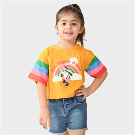 Girls Cotton Printed Crop Top – BONKIDS
