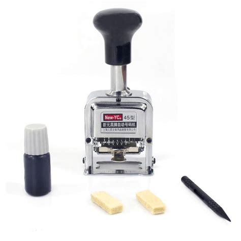Buy Self Inking Number Stamp 7 Digits Automatic Numbering Machine Metal ...