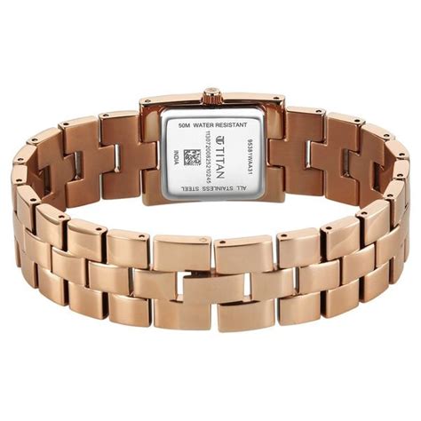 Buy Online Titan Eminence Quartz Analog Rose Gold Dial Rose Gold Strap ...