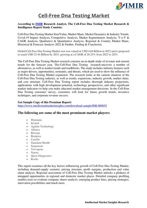 Image result for Cell-Free DNA Testing