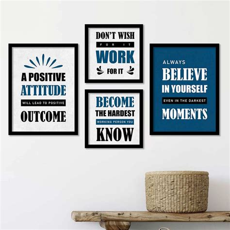 Motivational Quotes Framed Posters for Home and Office Decor - Wall Art ...