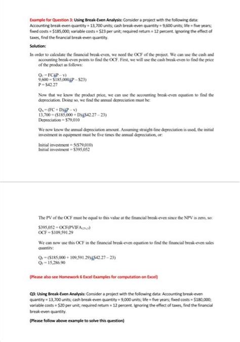 Image result for Break-Even Analysis Example Questions