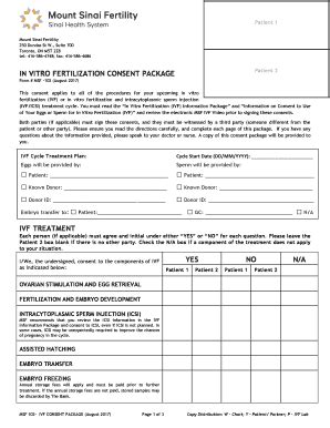 Fillable Online In Vitro Fertilization (IVF) - Mount Sinai Fertility ...