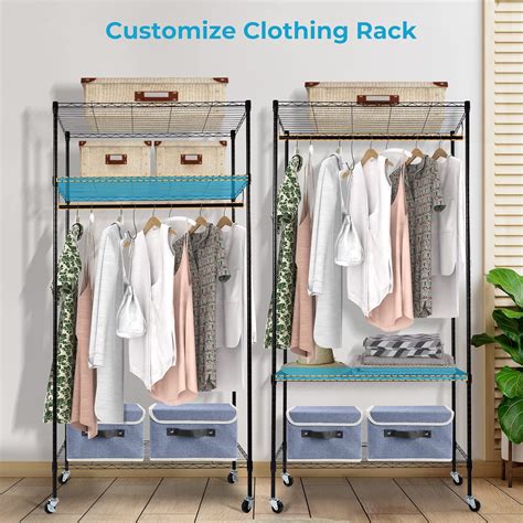 Buy JS HOME Garment Rack Heavy Duty Clothes Rack with Cover ...