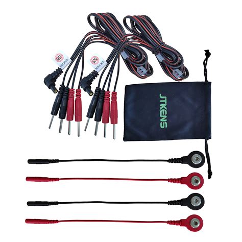 Buy 2pcs 4 in 1 Pin Type Electrode Lead Wires Cable for TENS/EMS/IF 2mm ...