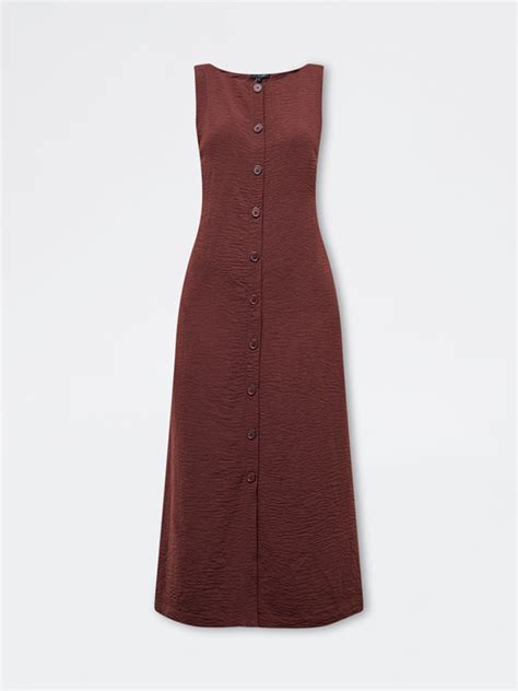 Buy Wardrobe Brown Crinkle-Textured A-Line Dress from Westside