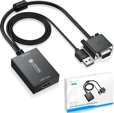 Amazon.com: eSynic Professional VGA to HDMI Adapter 1080P VGA to HDMI ...