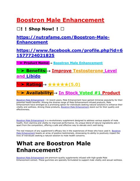 Boostron Male Enhancement A Gateway to Natural Wellness | PDF to Flipbook