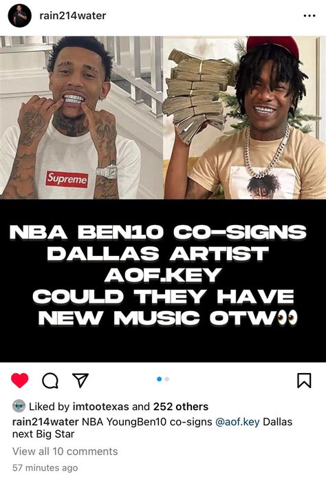 NBA Ben 10 Co-Signed AOF Key Today… This Is Big For Dallas Especially ...
