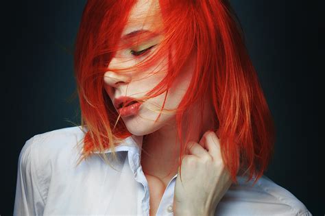 redhead dyed hair women blue eyes wallpaper - Coolwallpapers.me!