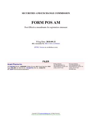 Fillable Online Acasti Pharma Inc. Form POS AM Filed 2018-09-21 ...