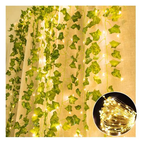 TRvancat Artificial Ivy Garland with Lights, 84 Ft 12 Pack Hanging ...