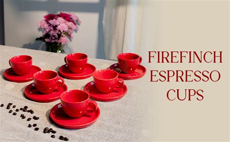 Aravalii|FIREFINCH Espresso Cups |Red Ceramic Tea Cups Set of 6 Ceramic ...