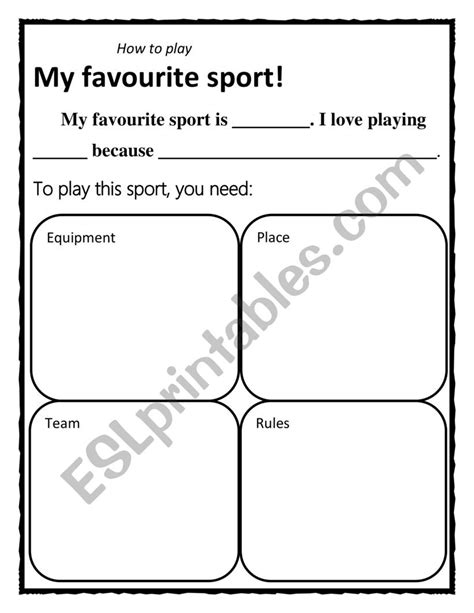 My Favorite Sport Worksheet 的图像结果
