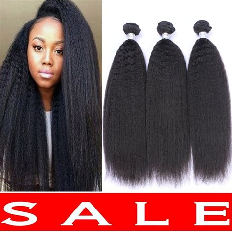 Imayli 7A Grade Yaki Straight Hair Brazilian Hair Weave 3 Bundles Human ...