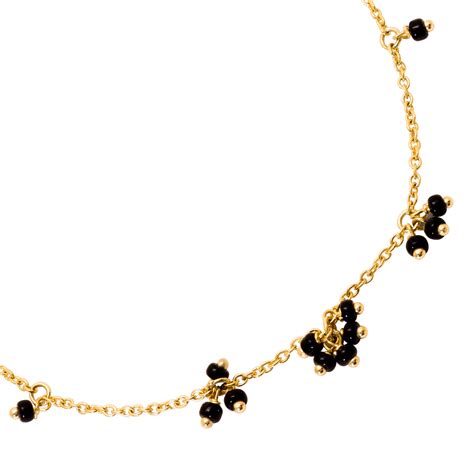 Mia Sutra DIY with Black Bunch Beads Multiple Stacking Charm Bracelet