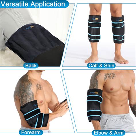 Shin Splint Ice Packs for Injuries Resuable Gel, Calf Ice Pack Wrap Co ...